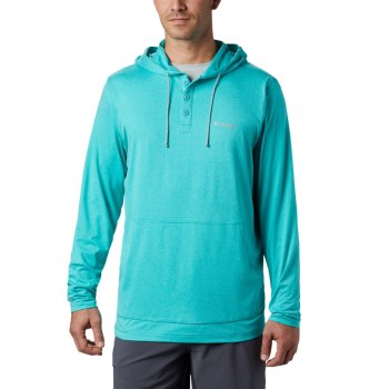 Columbia Muške Majice S Kapuljačom - PFG Slack Tide Henley Svijetlo Tirkizne | UQNB-17859